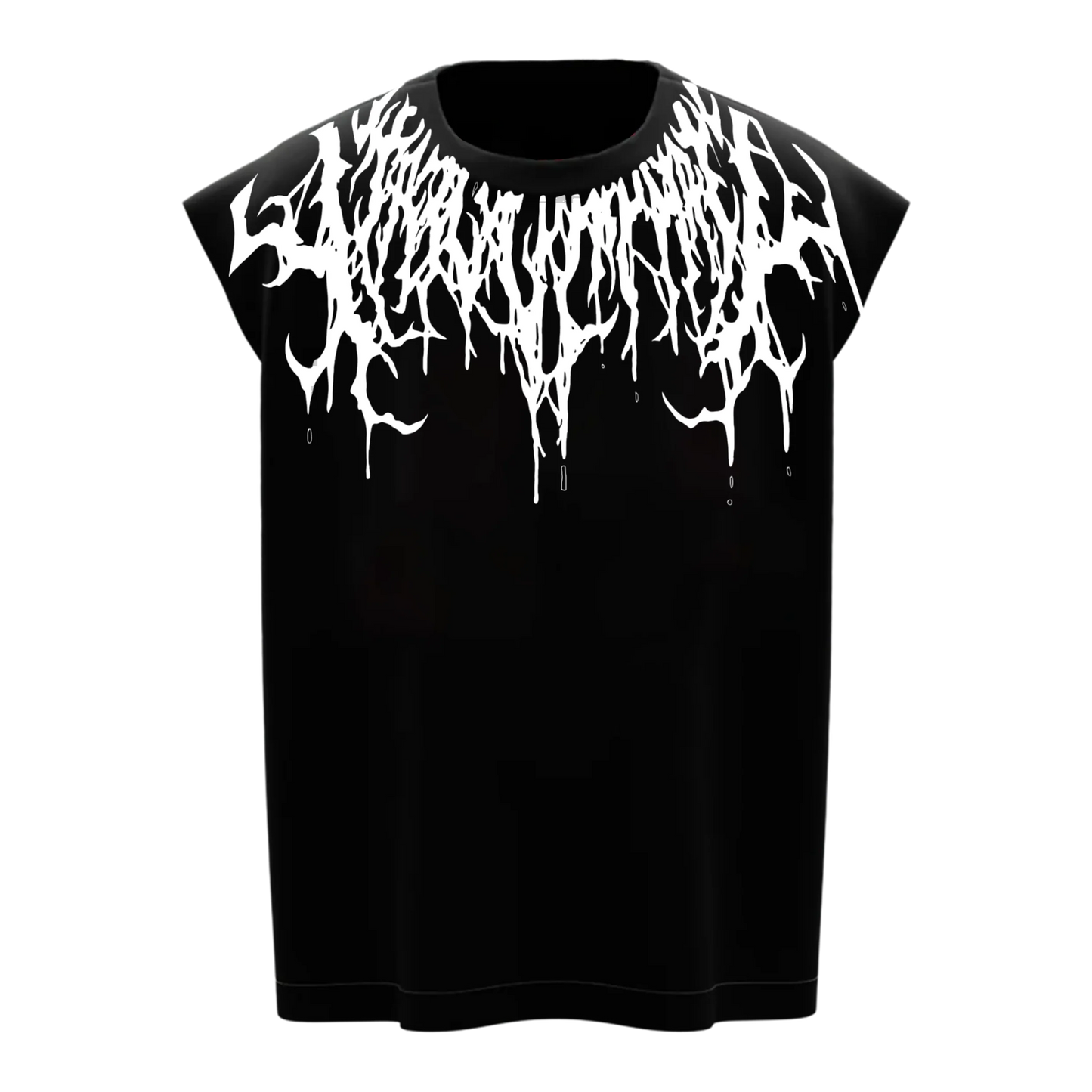 Men's Black Drip Gymvest – Death Metal Streetwear Vibe