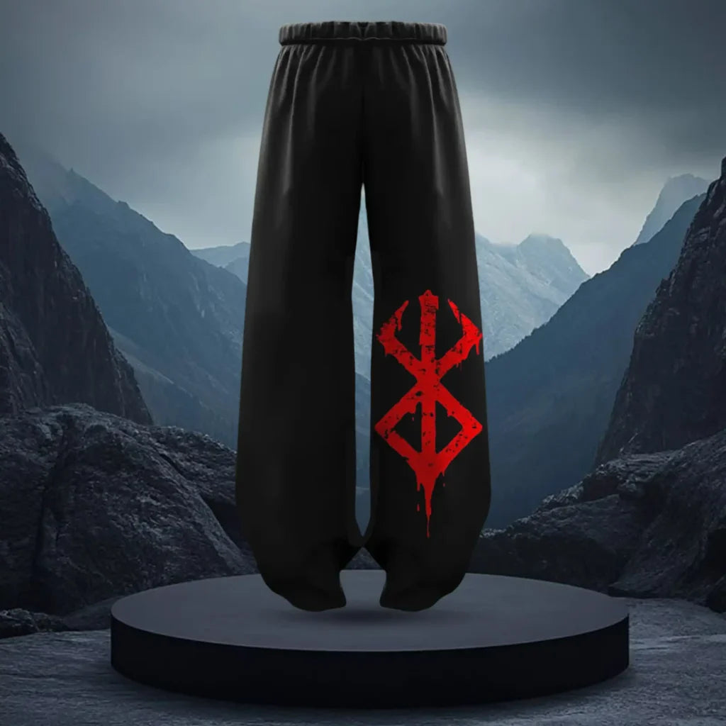 Dark Rune Streetwear Baggy Pants – Gothic Oversized Fit