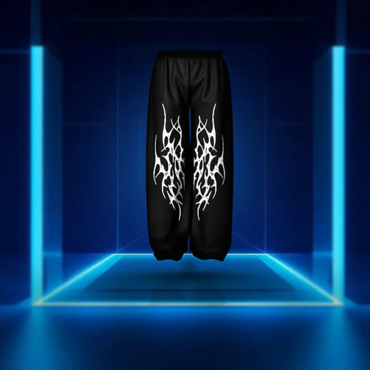 Void Flame Baggy Pants – Abstract Chaos Streetwear