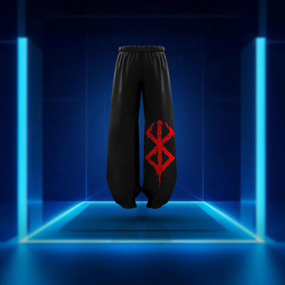 Dark Rune Streetwear Baggy Pants – Gothic Oversized Fit