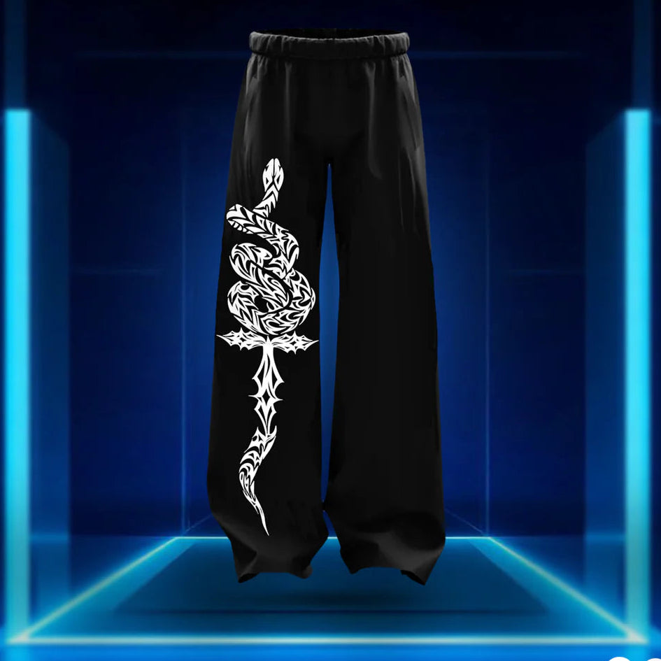 Unisex Straight Fit baggy pants - snake iconic design