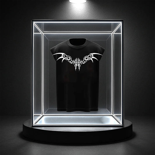 Men's Black Tribal Crest Gymvest – Chest Graphic Design